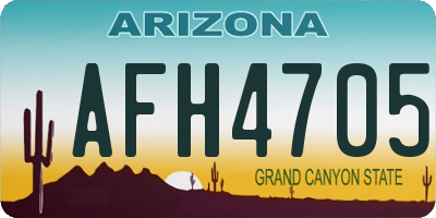 AZ license plate AFH4705