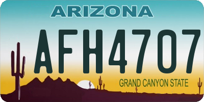 AZ license plate AFH4707