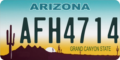 AZ license plate AFH4714
