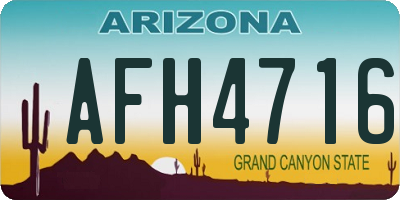 AZ license plate AFH4716