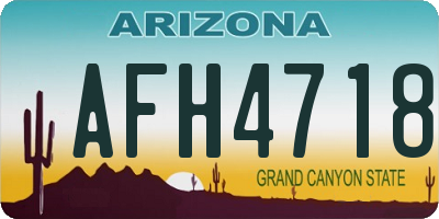 AZ license plate AFH4718