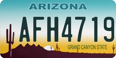 AZ license plate AFH4719