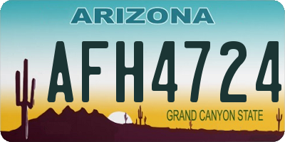 AZ license plate AFH4724
