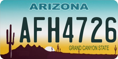 AZ license plate AFH4726