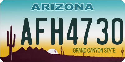 AZ license plate AFH4730