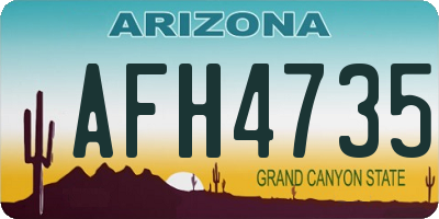 AZ license plate AFH4735