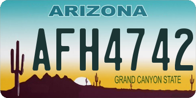AZ license plate AFH4742