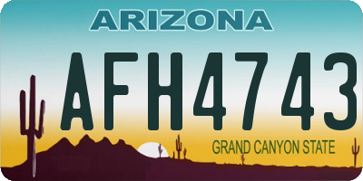AZ license plate AFH4743