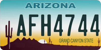 AZ license plate AFH4744