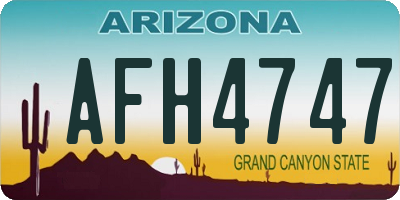 AZ license plate AFH4747