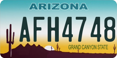 AZ license plate AFH4748