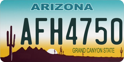AZ license plate AFH4750