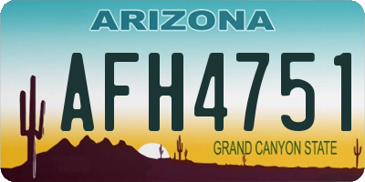 AZ license plate AFH4751