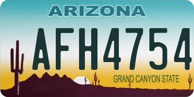 AZ license plate AFH4754