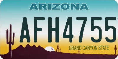 AZ license plate AFH4755