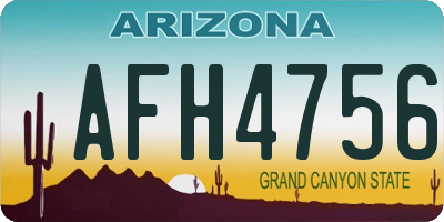 AZ license plate AFH4756