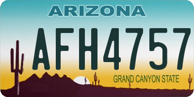 AZ license plate AFH4757