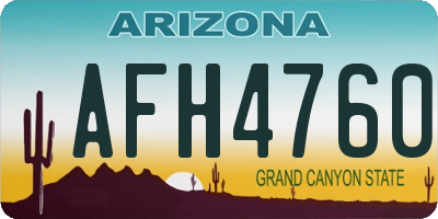 AZ license plate AFH4760