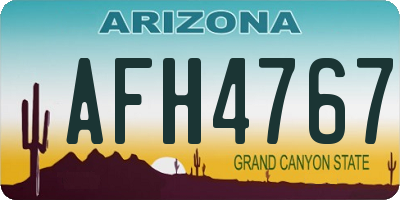 AZ license plate AFH4767