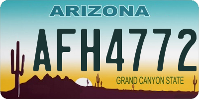 AZ license plate AFH4772