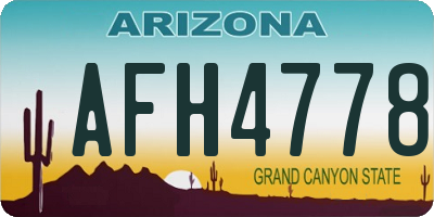 AZ license plate AFH4778