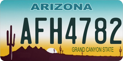 AZ license plate AFH4782