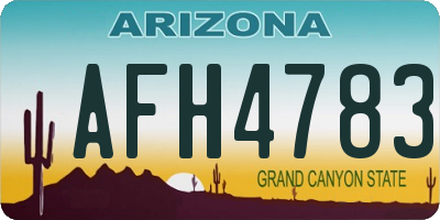 AZ license plate AFH4783
