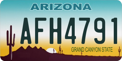 AZ license plate AFH4791