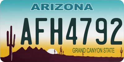 AZ license plate AFH4792