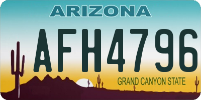 AZ license plate AFH4796