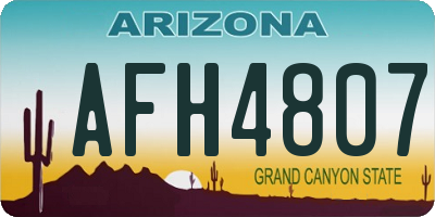 AZ license plate AFH4807