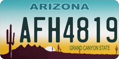 AZ license plate AFH4819