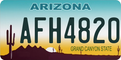 AZ license plate AFH4820