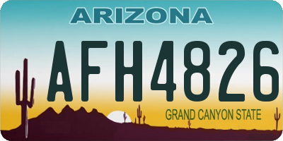 AZ license plate AFH4826