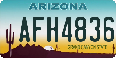 AZ license plate AFH4836
