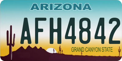 AZ license plate AFH4842