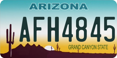 AZ license plate AFH4845