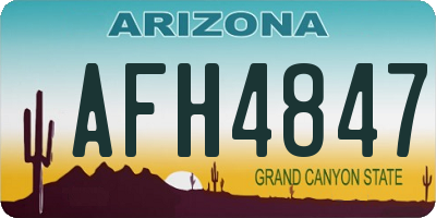 AZ license plate AFH4847