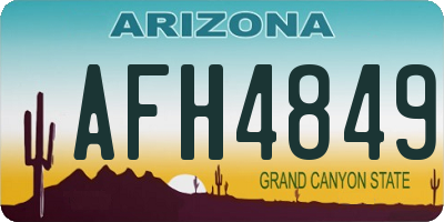 AZ license plate AFH4849