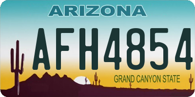 AZ license plate AFH4854