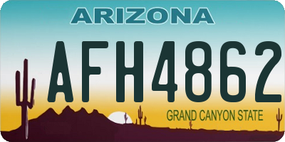 AZ license plate AFH4862