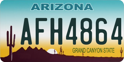 AZ license plate AFH4864