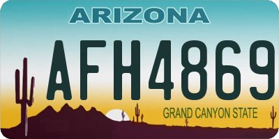 AZ license plate AFH4869