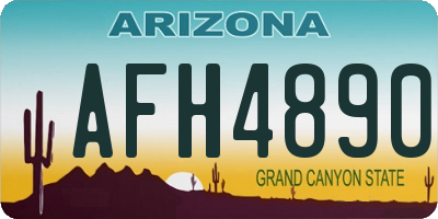 AZ license plate AFH4890
