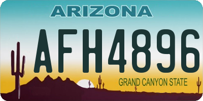 AZ license plate AFH4896