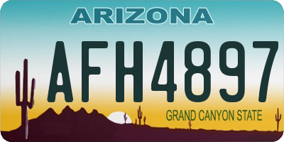 AZ license plate AFH4897