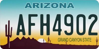 AZ license plate AFH4902