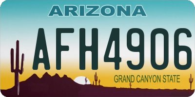 AZ license plate AFH4906