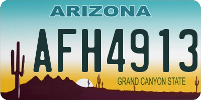 AZ license plate AFH4913