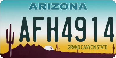 AZ license plate AFH4914